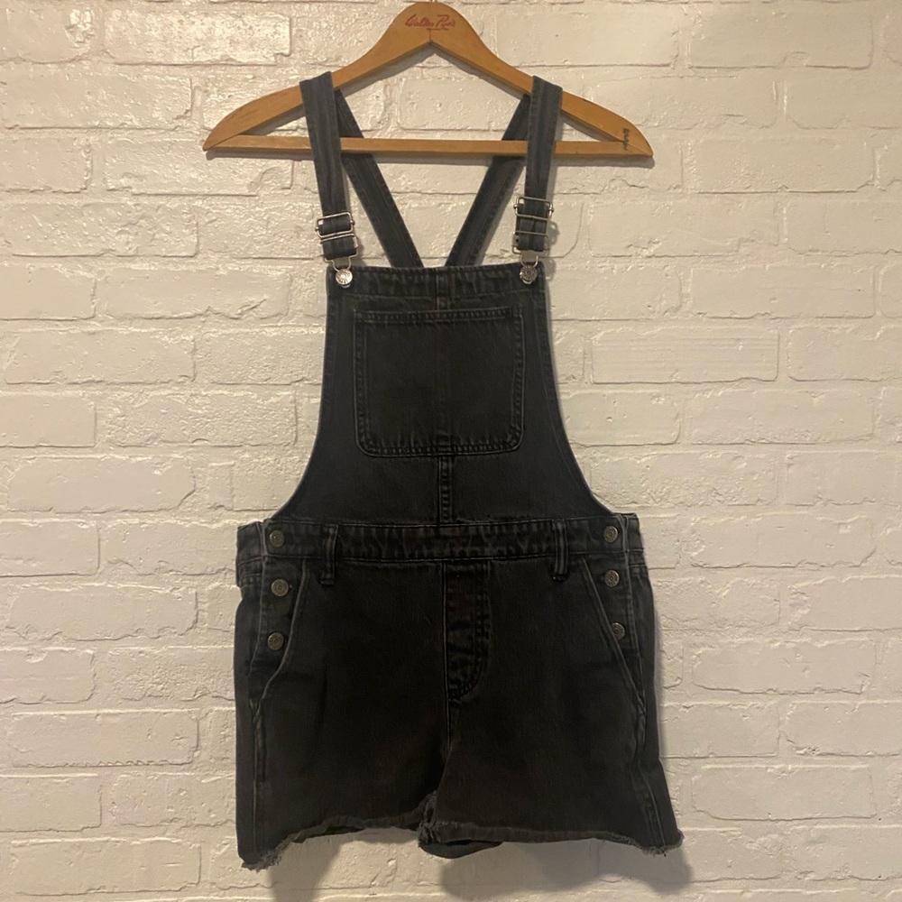 Madewell Black Overall Jean Shorts